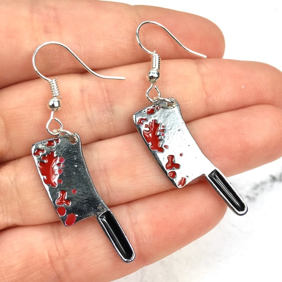 Jewelry - 3 for $15 Bloody Cleaver Dangle Earrings
